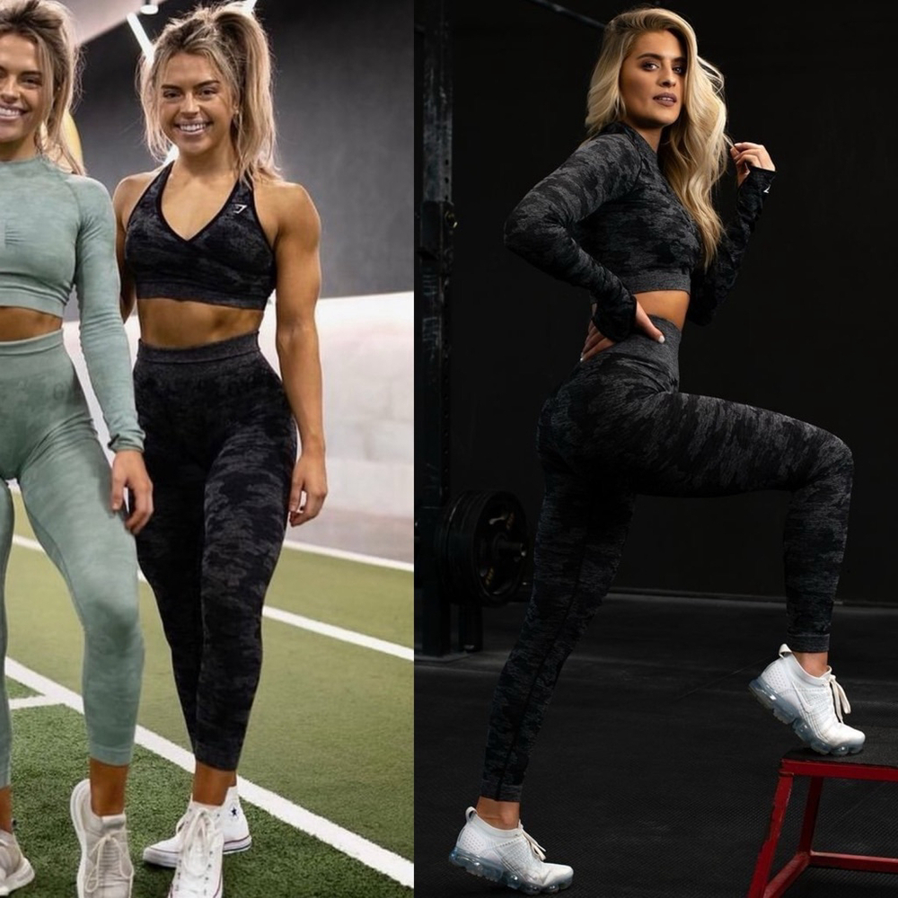 Gymshark Camo Seamless Legging Scrunch sz S